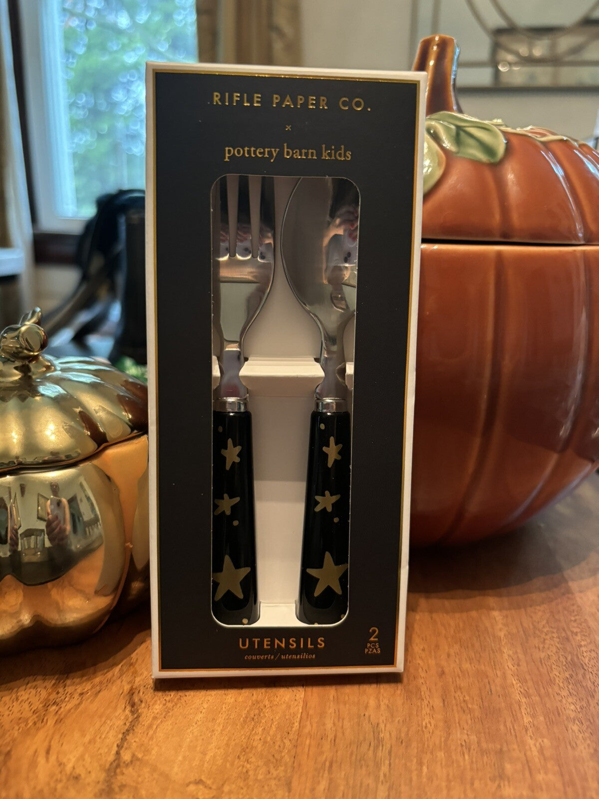 Pottery barn Disney school Lunch Holiday Halloween Star Gold party Utensil Set ]