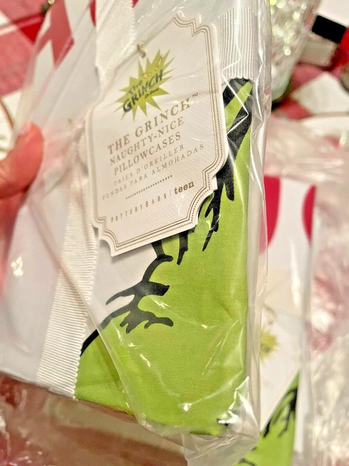 pottery barn Holiday Pillowcase GRINCH Christmas Disney Birthday Gift kid SET 2