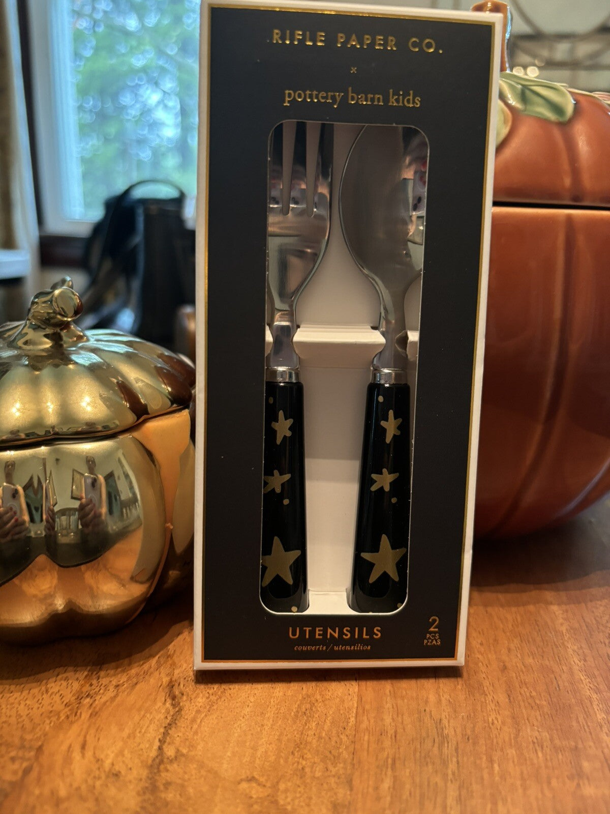 Pottery barn Disney school Lunch Holiday Halloween Star Gold party Utensil Set ]