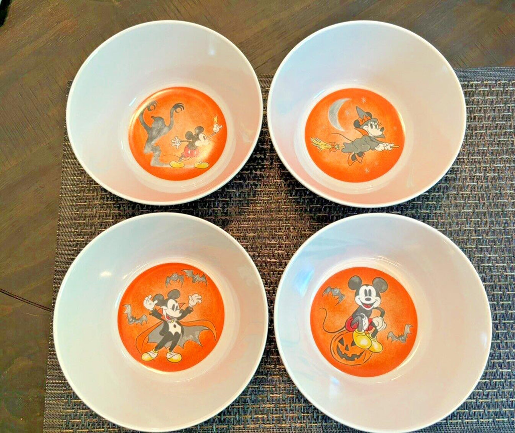 Disney Pottery Barn Mickey Mouse holiday Bowl Halloween party school SET 4 a