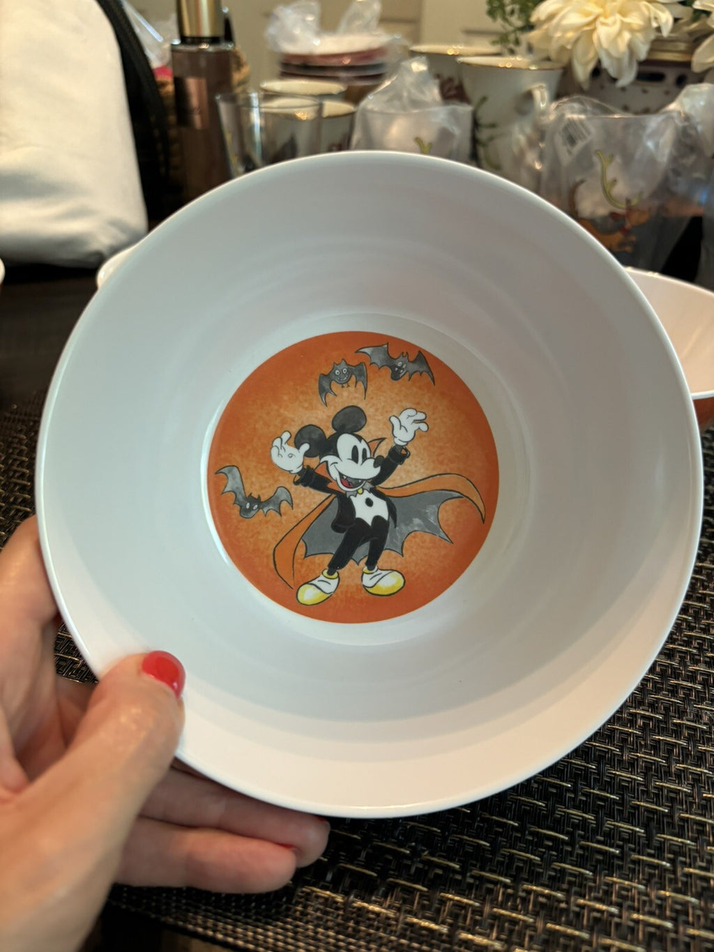 Disney Pottery Barn Mickey Mouse holiday Bowl Halloween party school SET 4 a