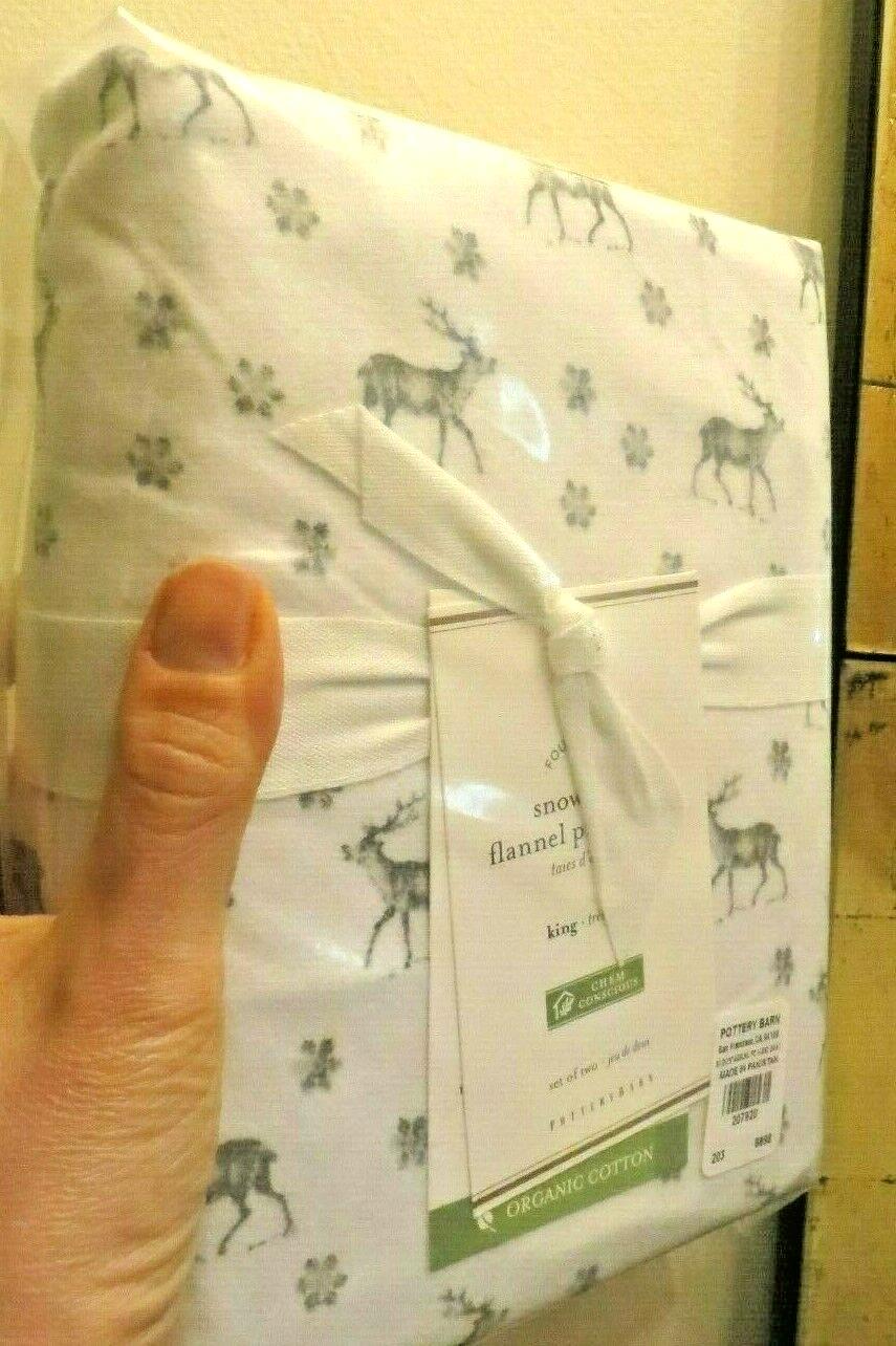 pottery barn King Deer Stag Holiday snow lodge Birthday party Pillowcase SET 2 1