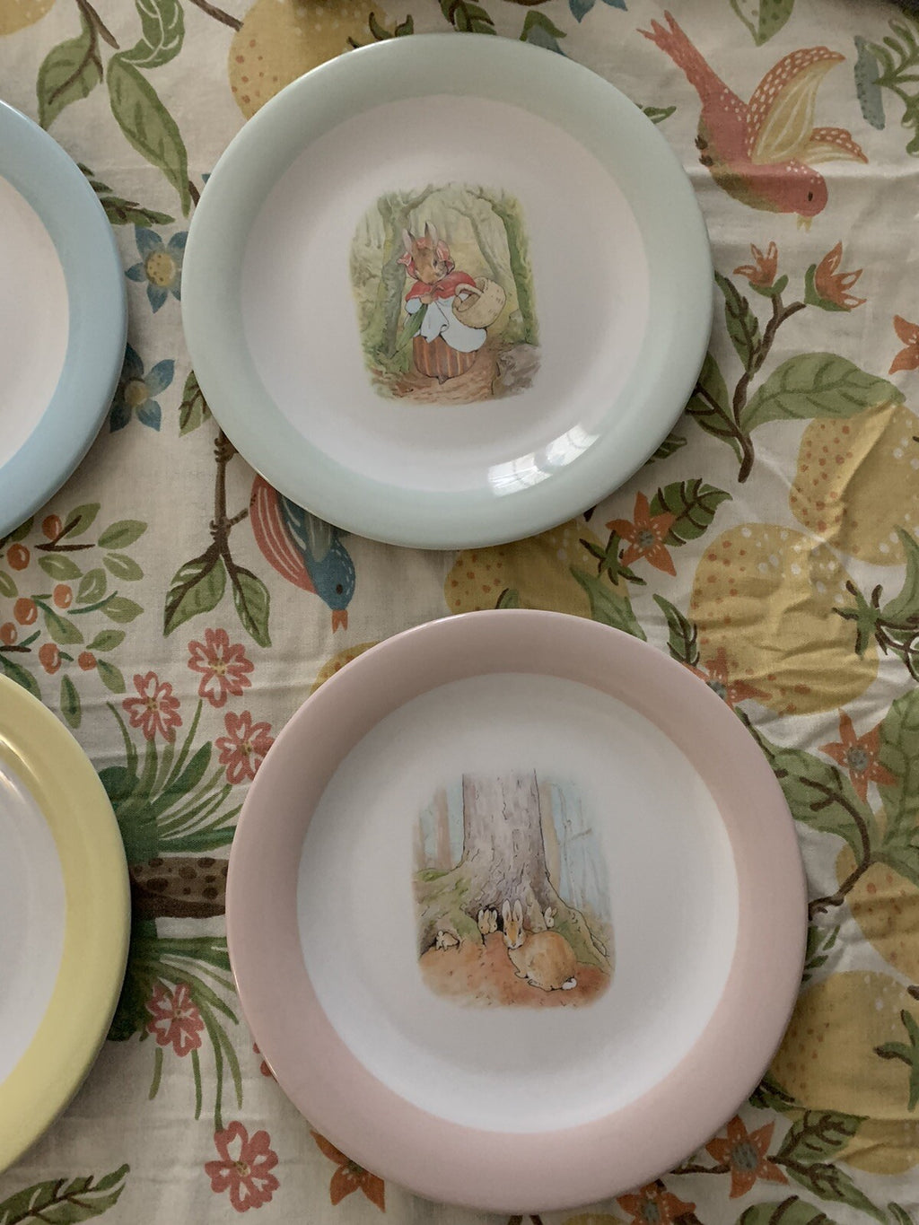 Disney Pottery Barn school kid SET 4 Plate Easter Bunny Peter rabbit Holiday