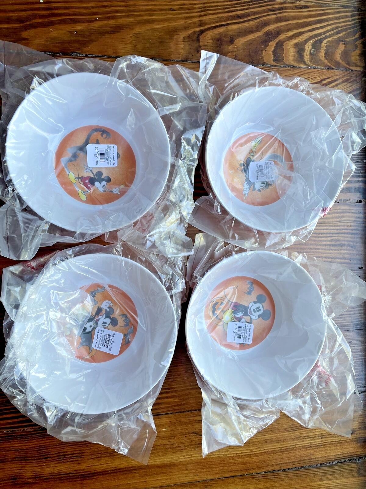 Disney Pottery Barn Mickey Mouse holiday Bowl Halloween party school SET 4 a