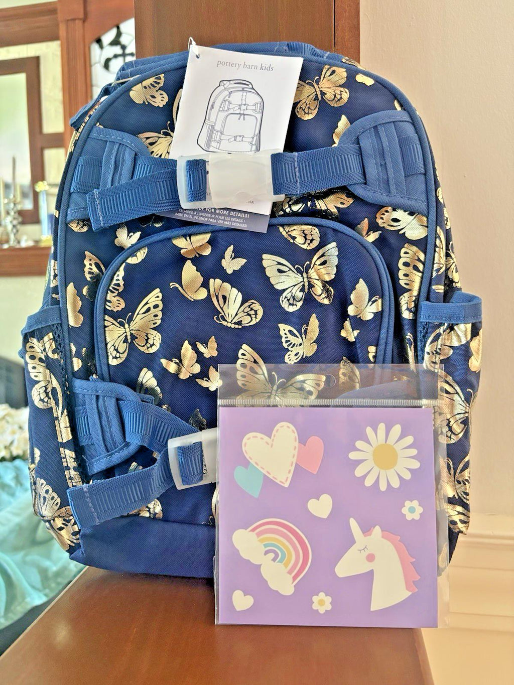 School Pottery barn Kids Disney travel BACKPACK glitter bag Princess girl ??  n