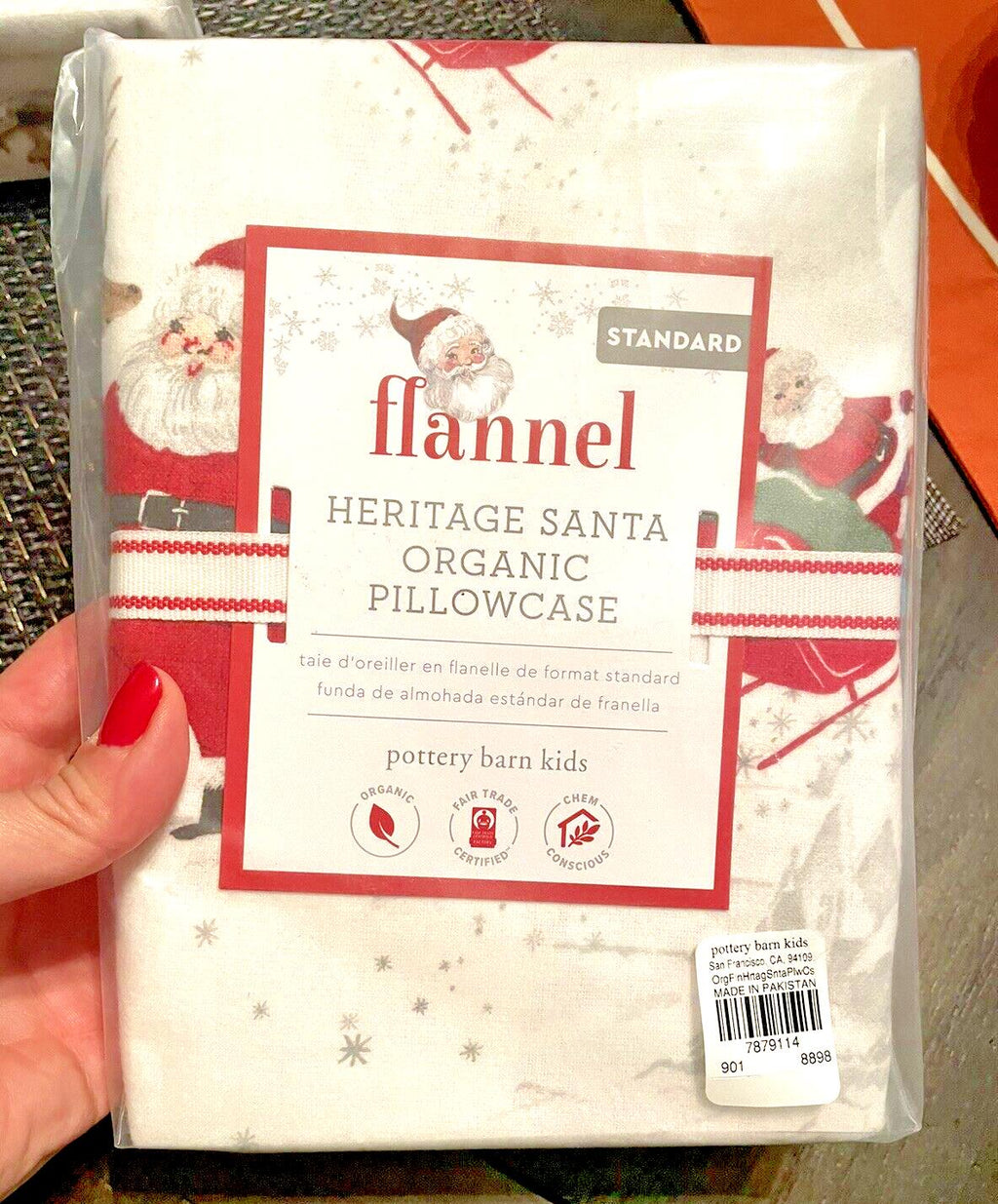 Pottery Barn holiday Heritage Christmas Rudolph Disney kid Santa Pillowcase '