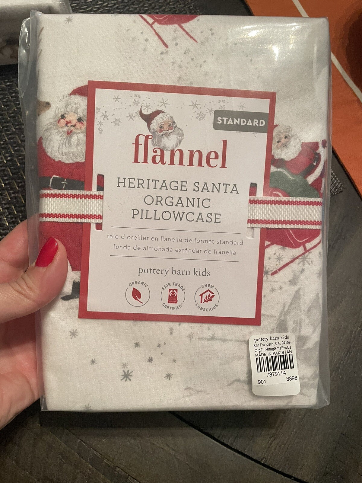 Pottery Barn holiday Heritage Christmas Rudolph Disney kid Santa Pillowcase '