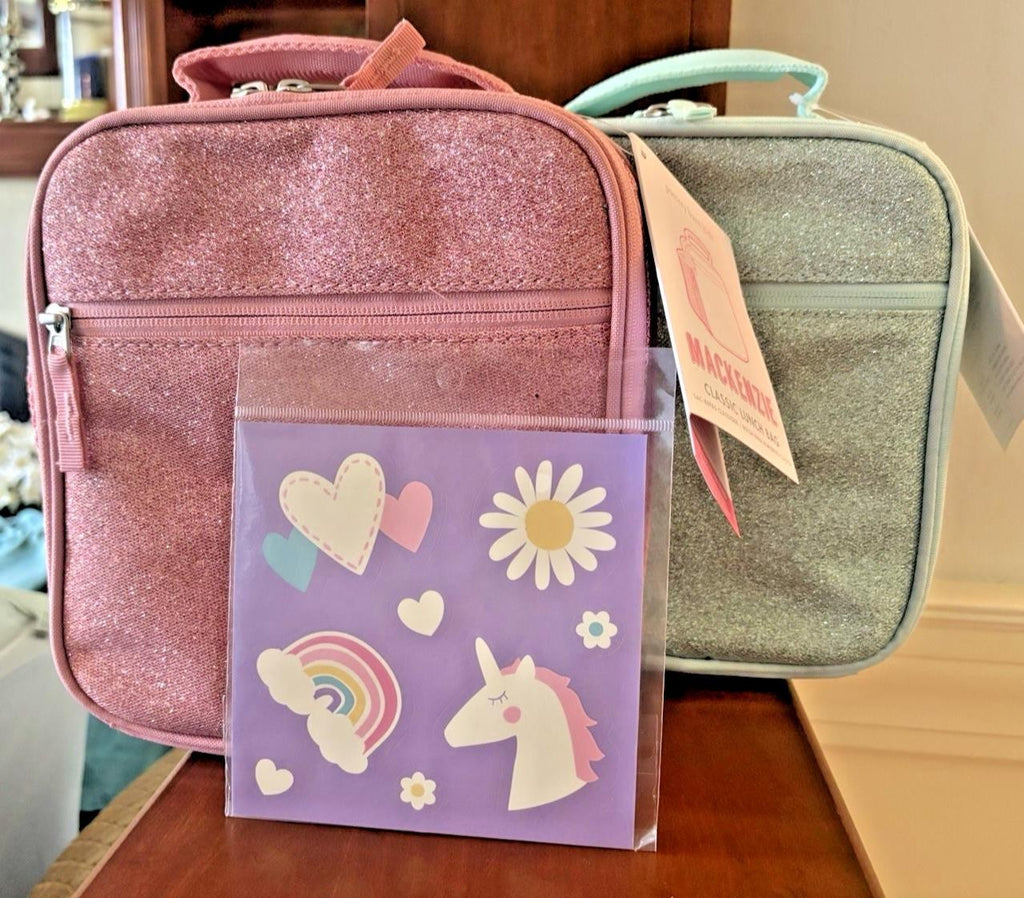 Pottery barn kids School Disney Glitter LUNCH BOX Bag Barbie Frozen Travel .