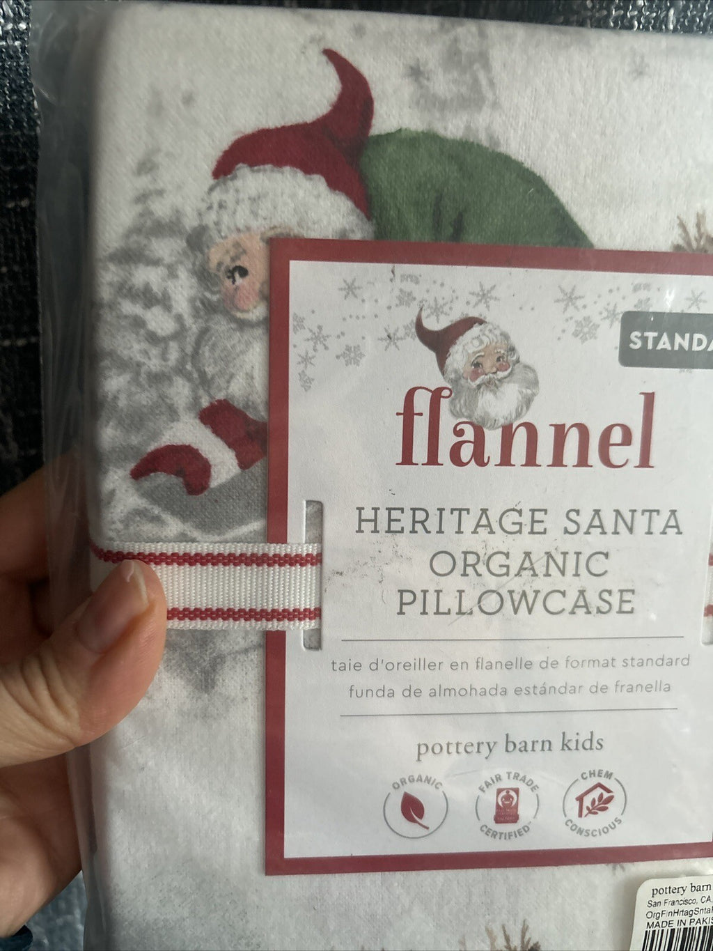 Pottery Barn holiday Heritage Christmas Rudolph Disney kid Santa Pillowcase '