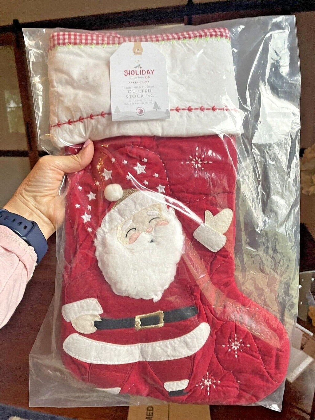 Pottery Barn Disney Holiday Christmas stocking LIGHTS MUSIC Holiday kid gift 1