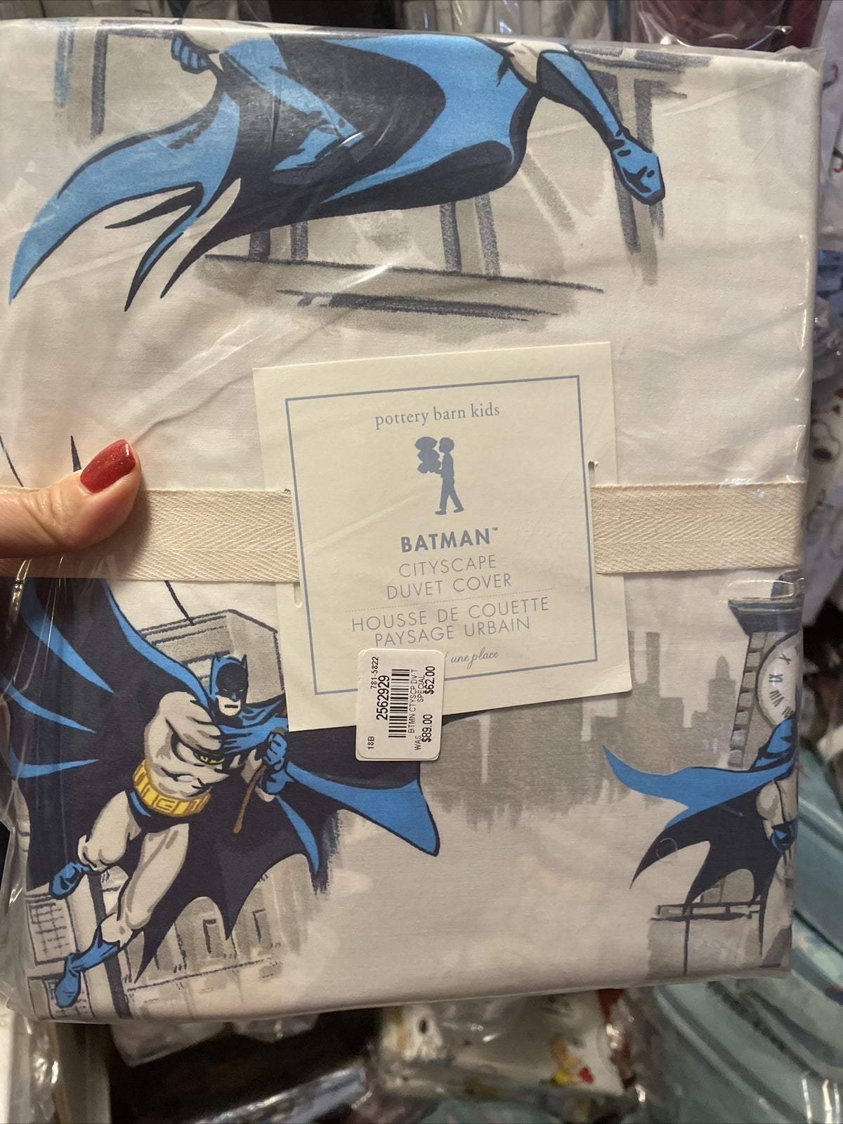 Disney Pottery barn Batman Flash hero DUVET Pillowcase Superman birthday party [