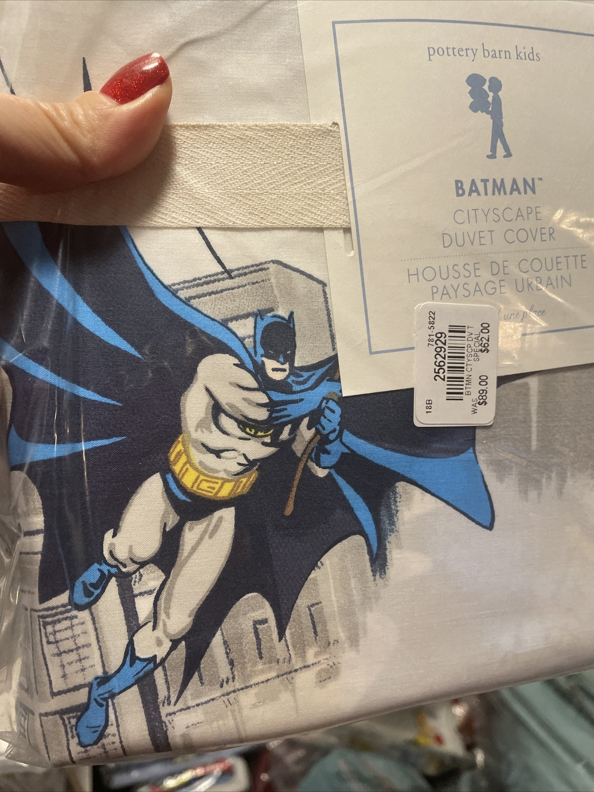 Disney Pottery barn Batman Flash hero DUVET Pillowcase Superman birthday party [