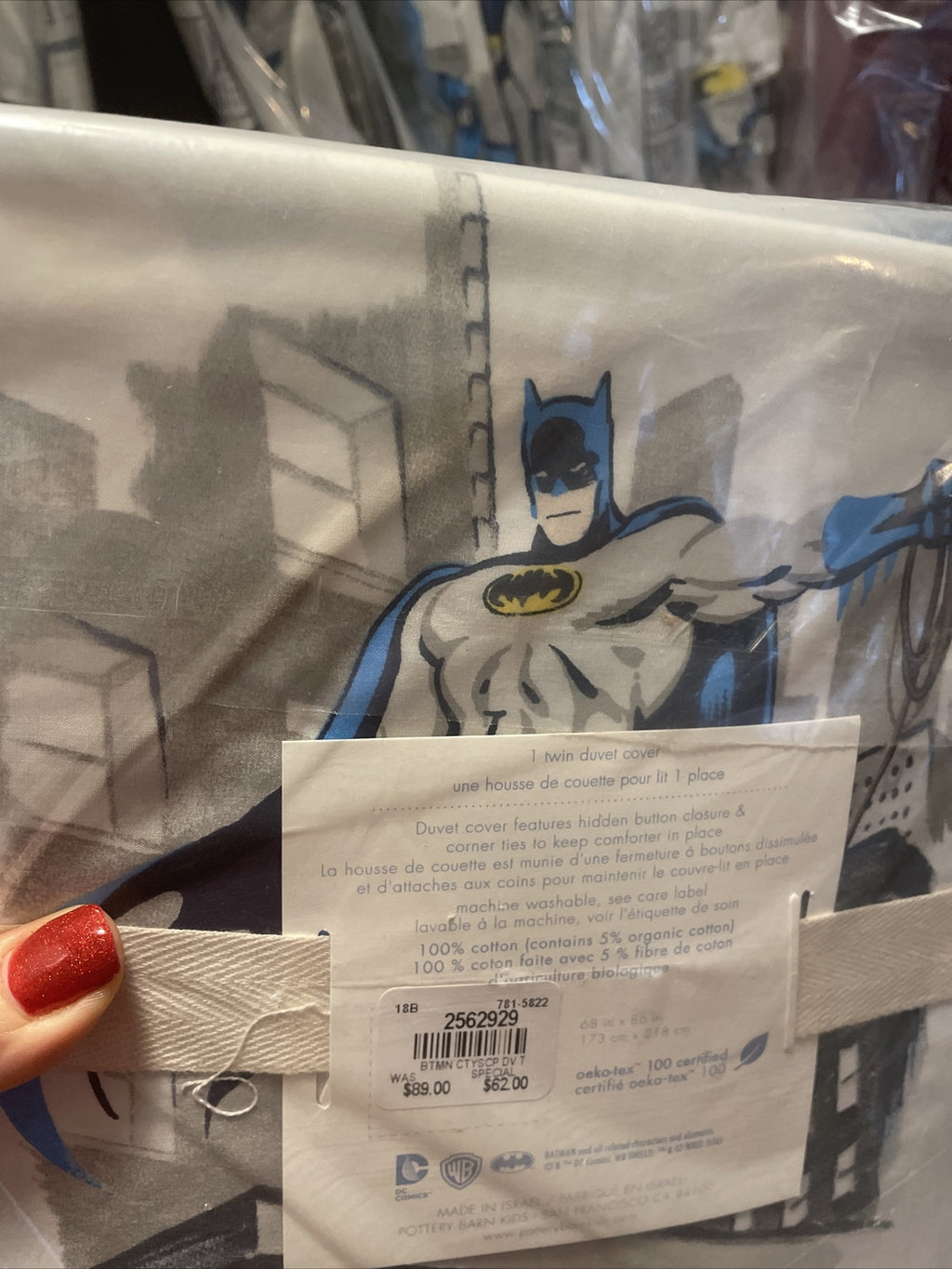 Disney Pottery barn Batman Flash hero DUVET Pillowcase Superman birthday party [