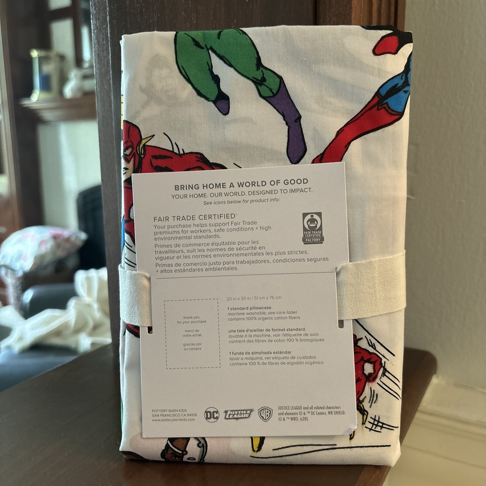 Disney Pottery barn Batman Flash hero DUVET Pillowcase Superman birthday party [