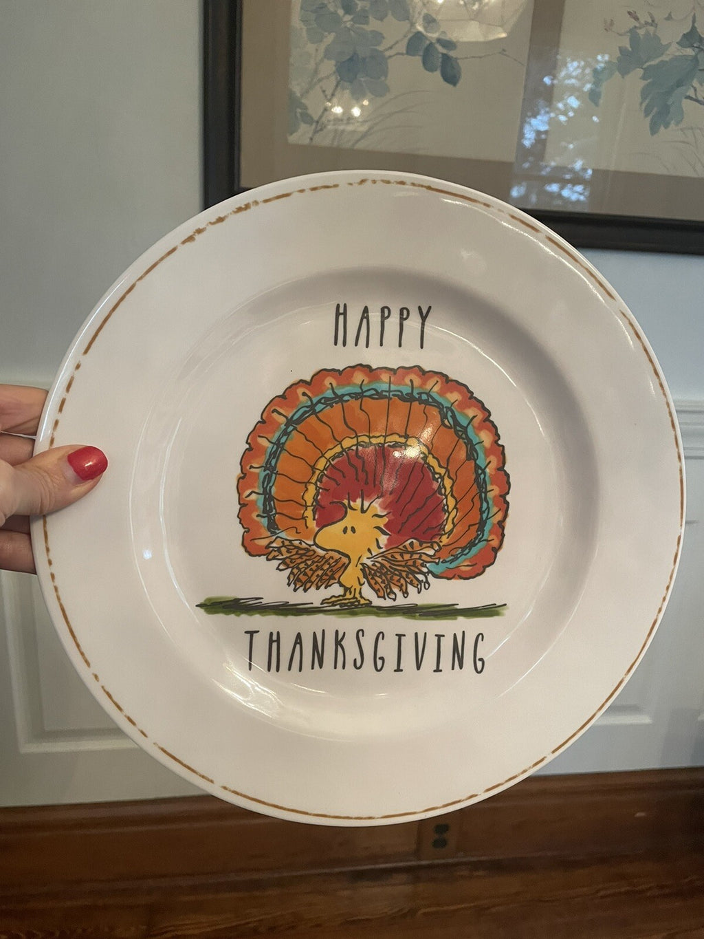 Snoopy Peanuts Pottery Barn kid Plate holiday Thanksgiving party Disney kids??