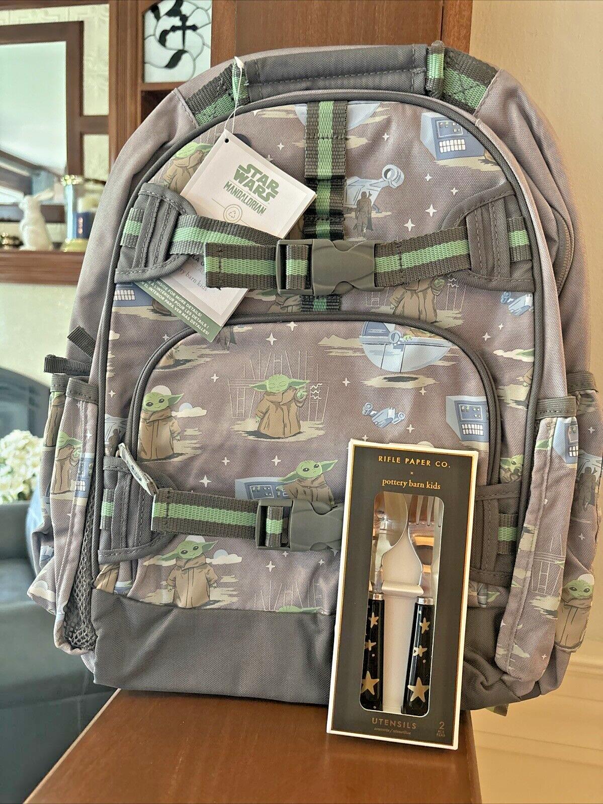 School Disney Pottery barn STAR WARS Space BACKPACK Mandalorian Solo Grogu Set n