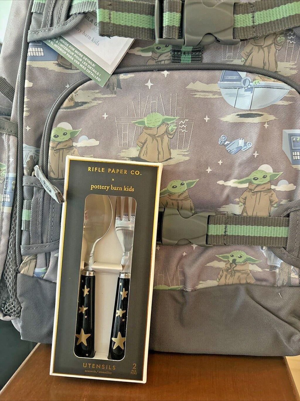 School Disney Pottery barn STAR WARS Space BACKPACK Mandalorian Solo Grogu Set n