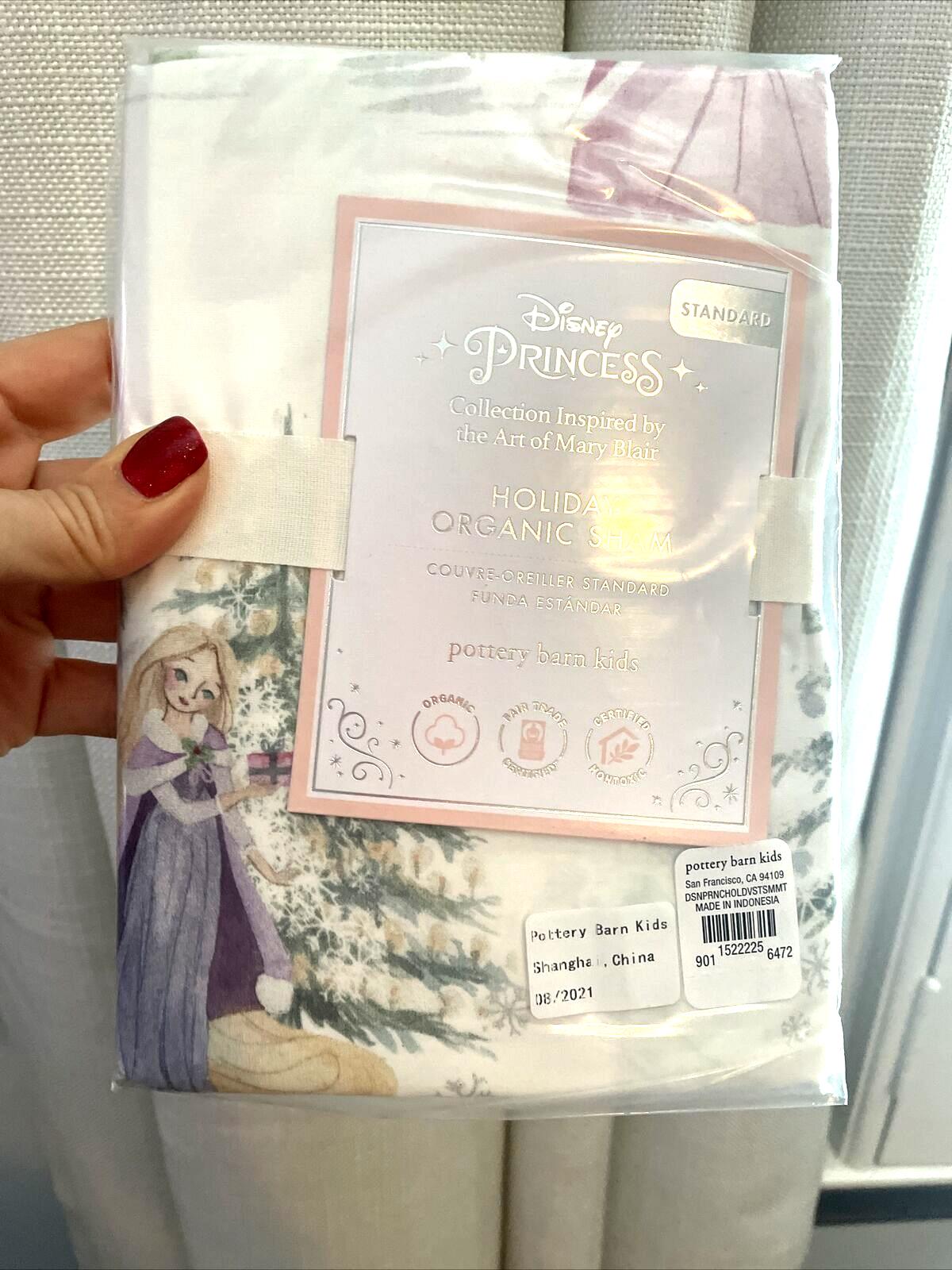 Disney Pottery Barn Holiday pillowcase CASTLE PRINCESS Belle Christmas gift 1