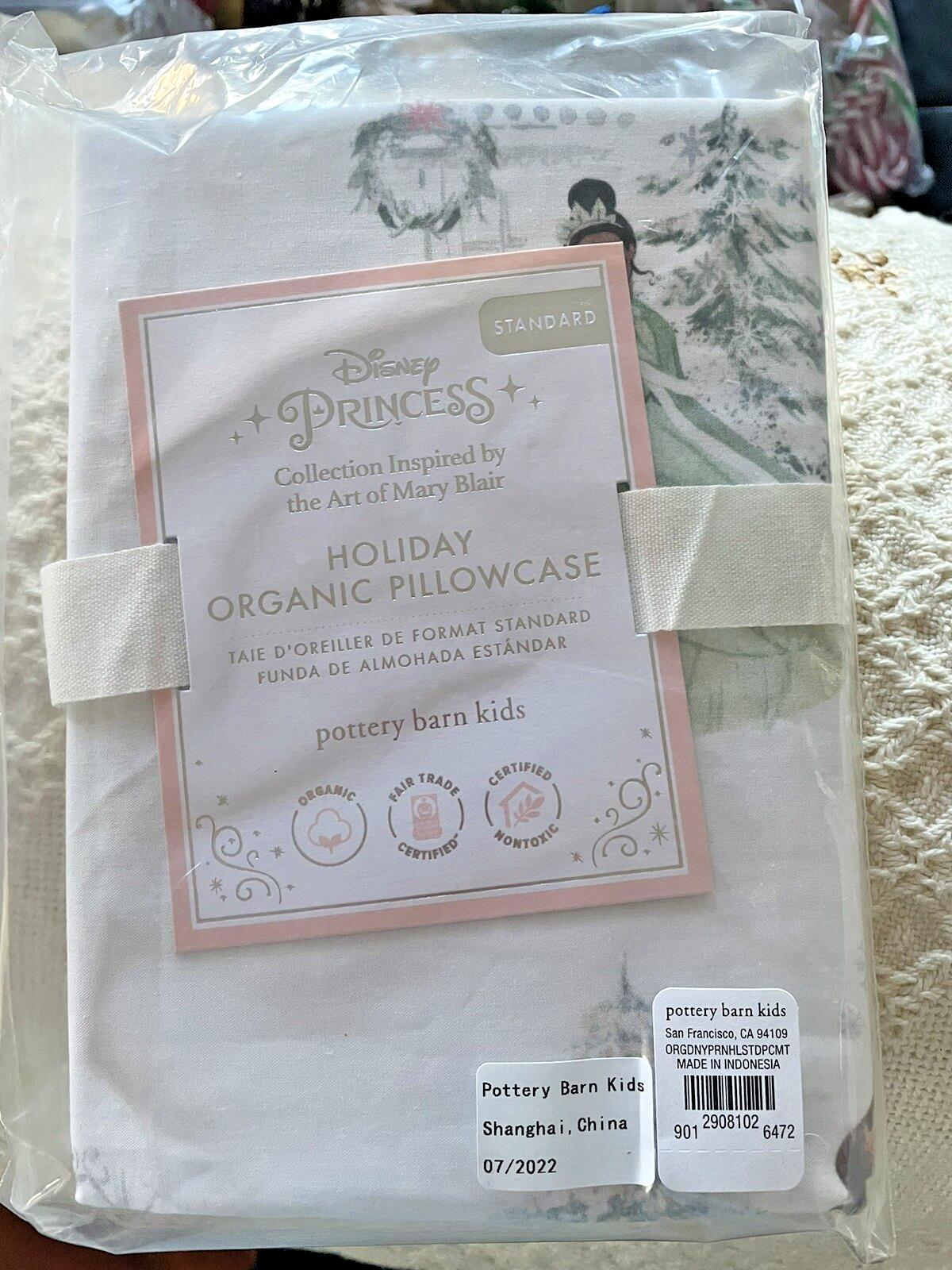 Disney Pottery Barn Holiday pillowcase CASTLE PRINCESS Belle Christmas gift 1