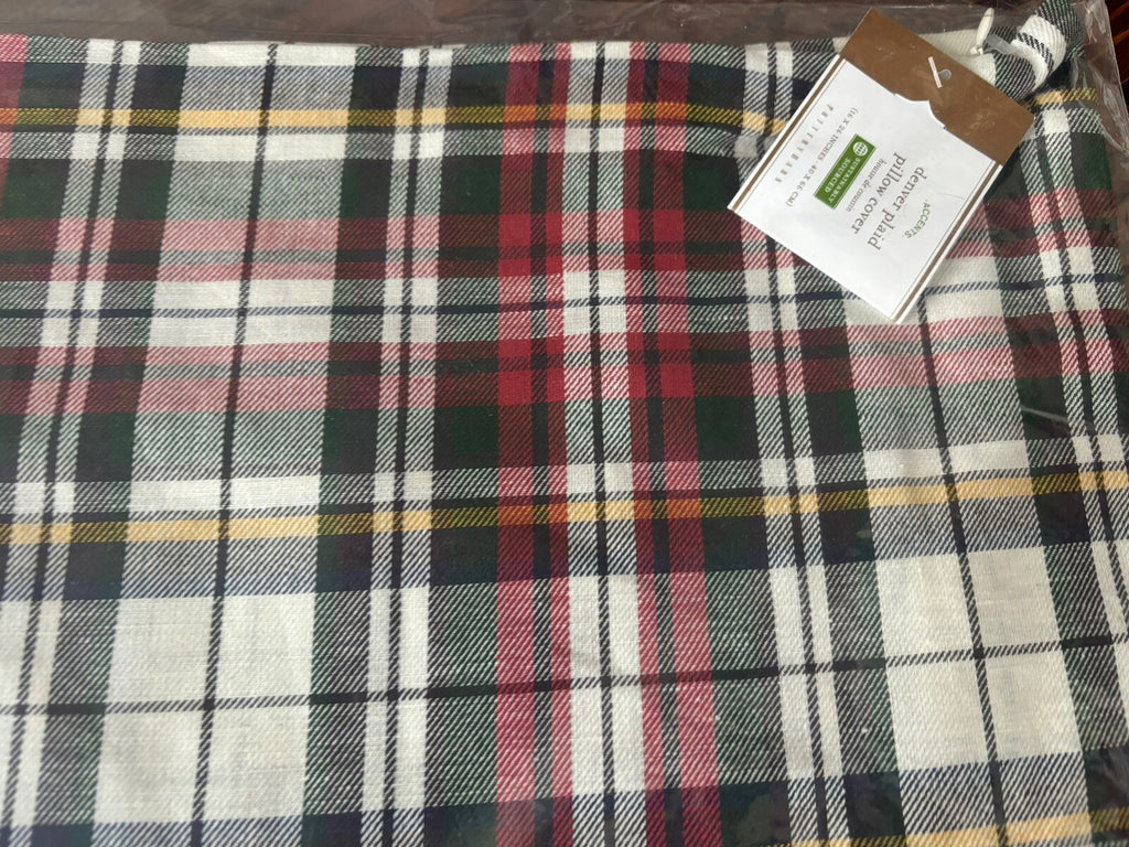 Pottery Barn Disney Plaid Pillow cover Sham Holiday Christmas party gift '