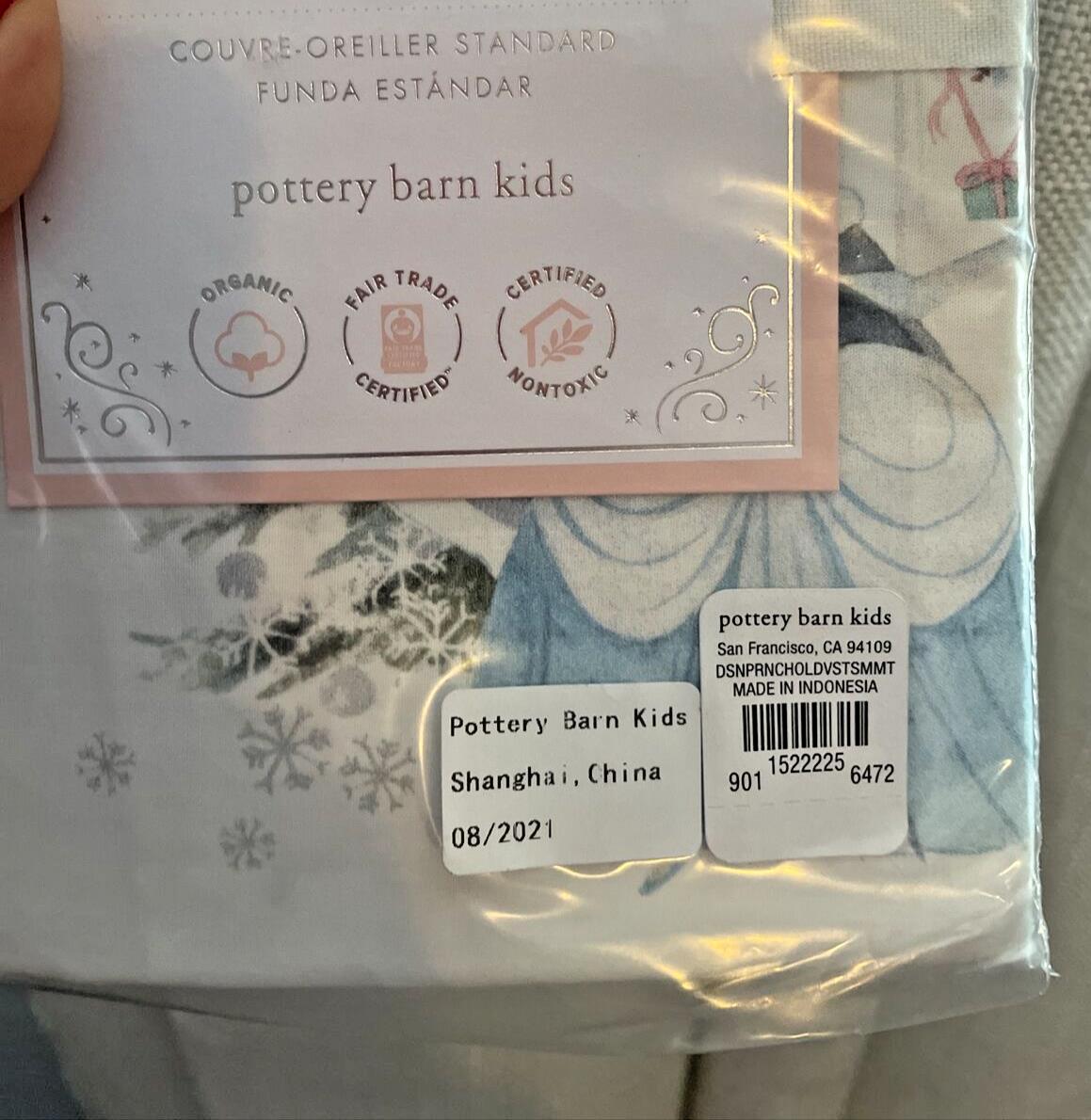 Disney Pottery Barn Holiday pillowcase CASTLE PRINCESS Belle Christmas gift 1