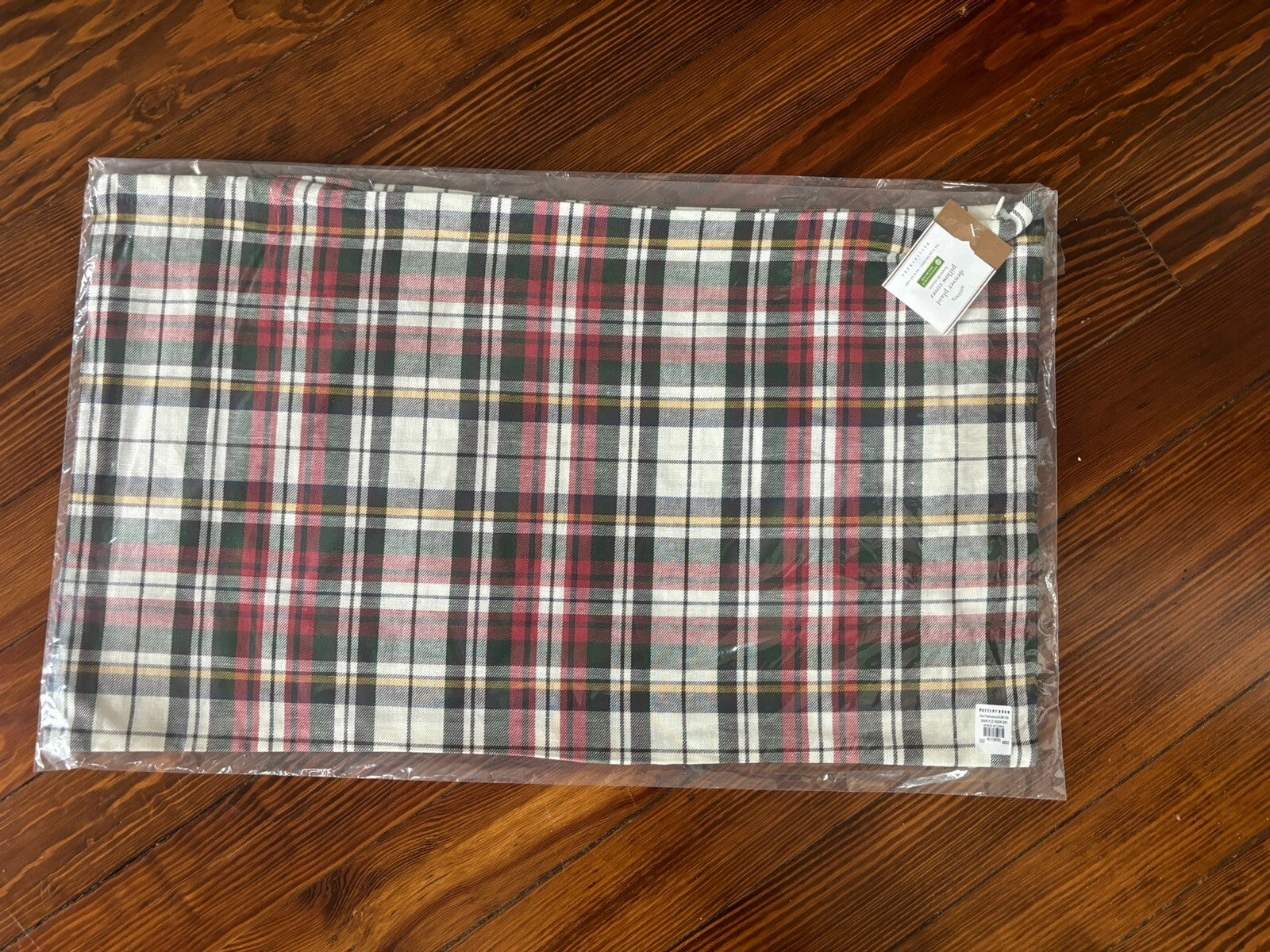 Pottery Barn Disney Plaid Pillow cover Sham Holiday Christmas party gift '