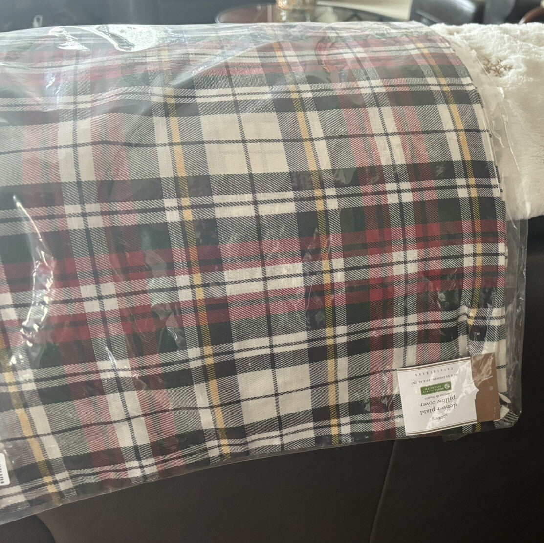 Pottery Barn Disney Plaid Pillow cover Sham Holiday Christmas party gift '