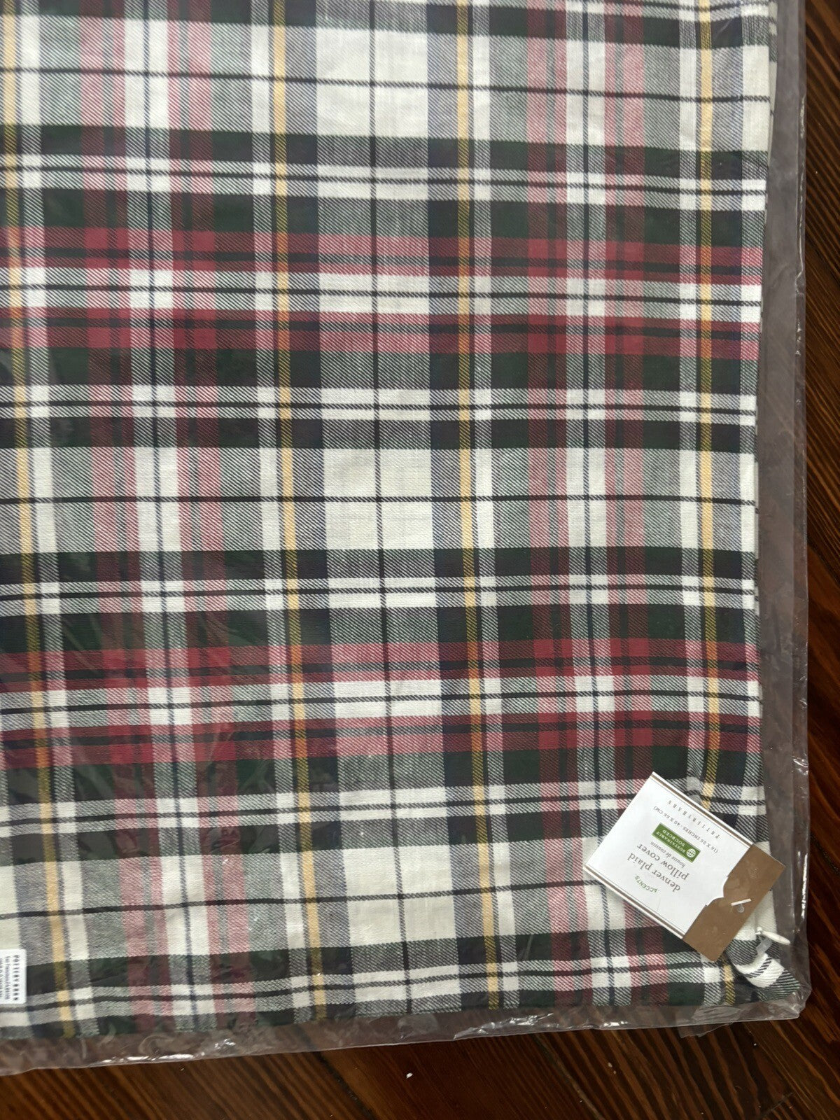 Pottery Barn Disney Plaid Pillow cover Sham Holiday Christmas party gift '
