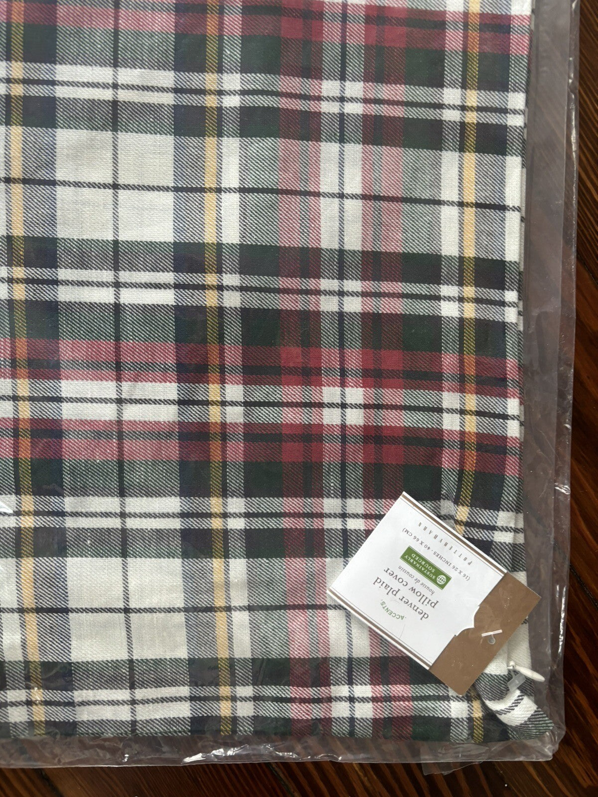 Pottery Barn Disney Plaid Pillow cover Sham Holiday Christmas party gift '