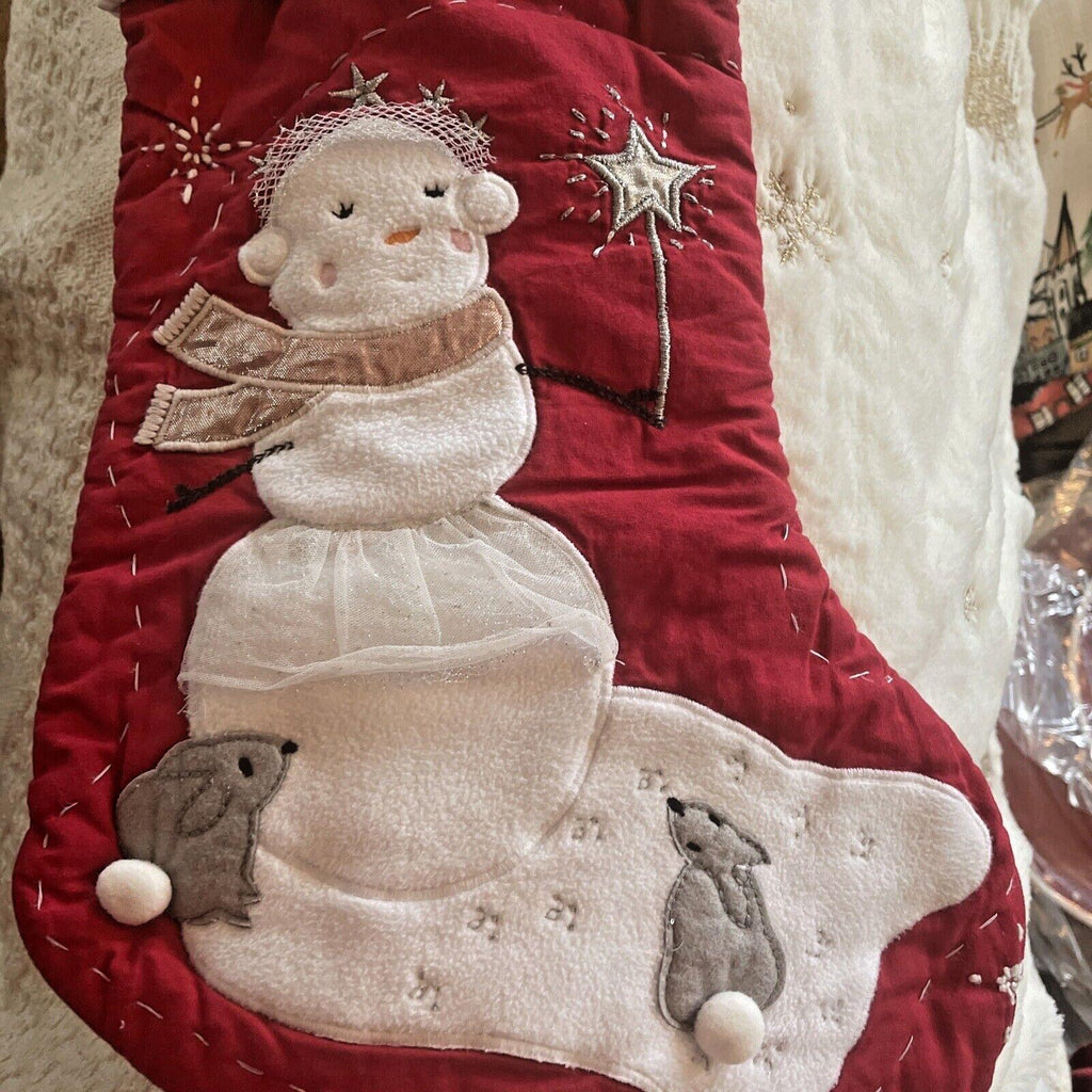 Pottery Barn Holiday Christmas stocking Snowman gift party disney school girl r