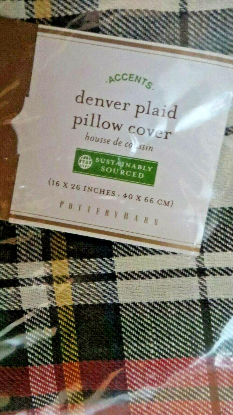 Pottery Barn Disney Plaid Pillow cover Sham Holiday Christmas party gift '