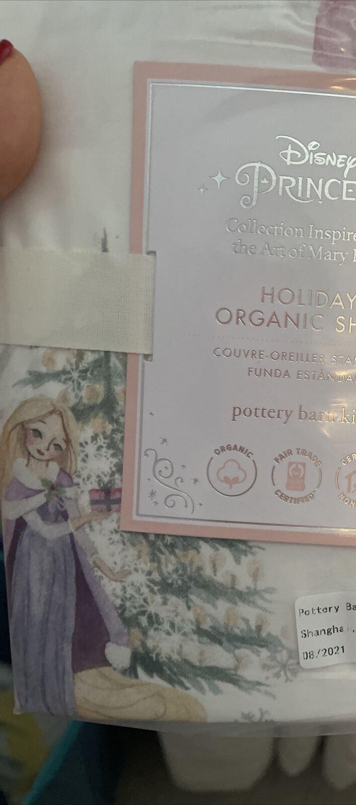 Disney Pottery Barn Holiday pillowcase CASTLE PRINCESS Belle Christmas gift 1
