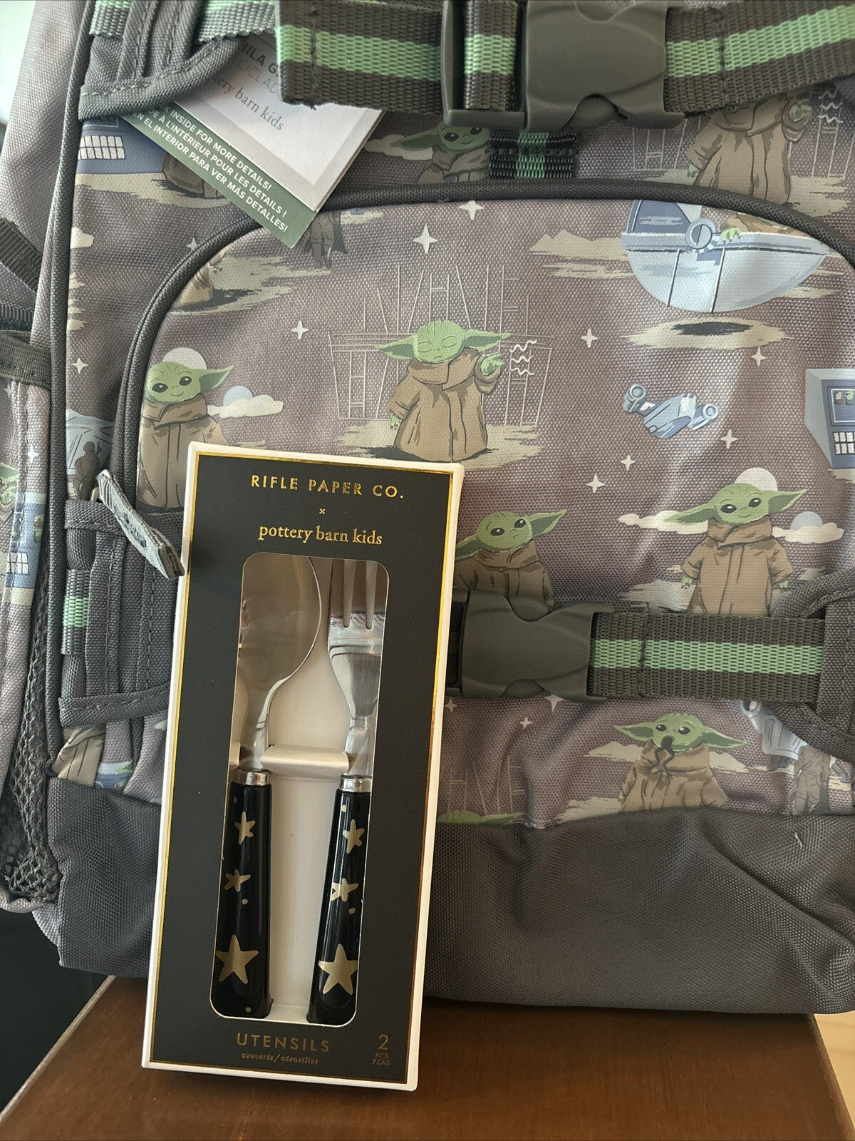 School Disney Pottery barn STAR WARS Space BACKPACK Mandalorian Solo Grogu Set n