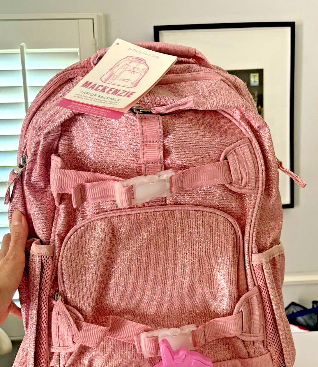 School Pottery barn kids LARGE BACKPACK LUNCH WATER Glitter Floral Bag Travel .