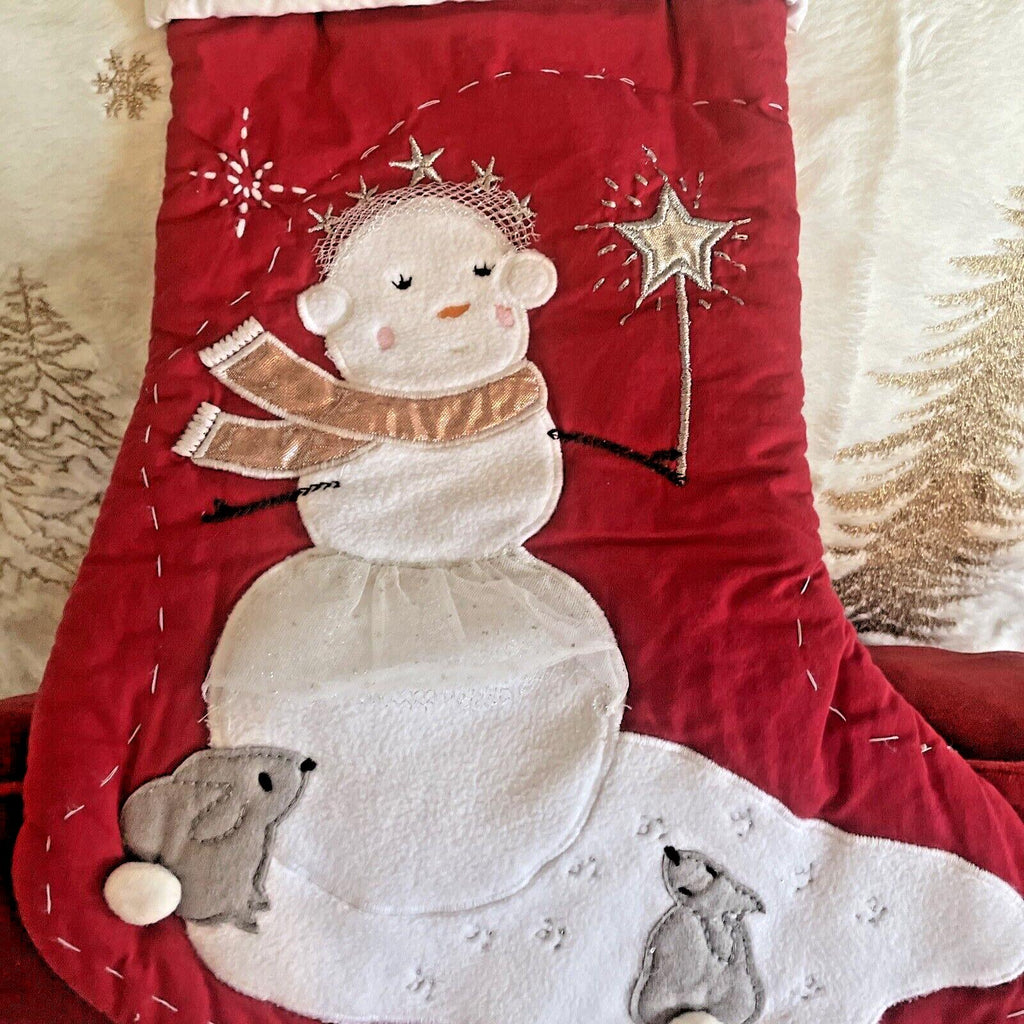 Pottery Barn Holiday Christmas stocking Snowman gift party disney school girl r