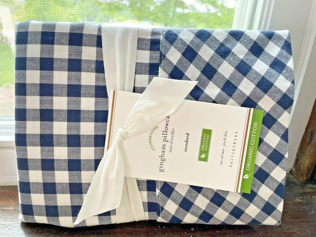 Pottery barn Plaid holiday birthday Party gift gingham Pillowcase bed kid SET 2