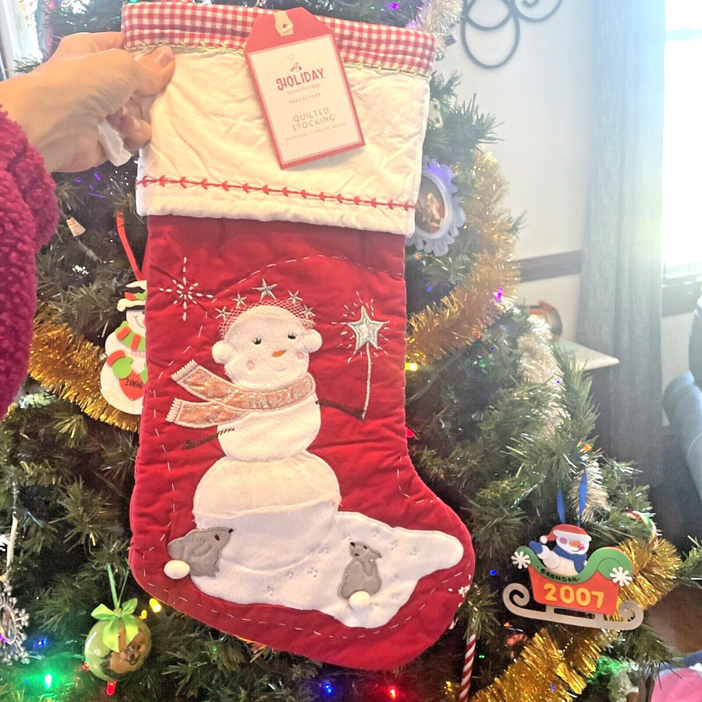 Pottery Barn Holiday Christmas stocking Snowman gift party disney school girl r