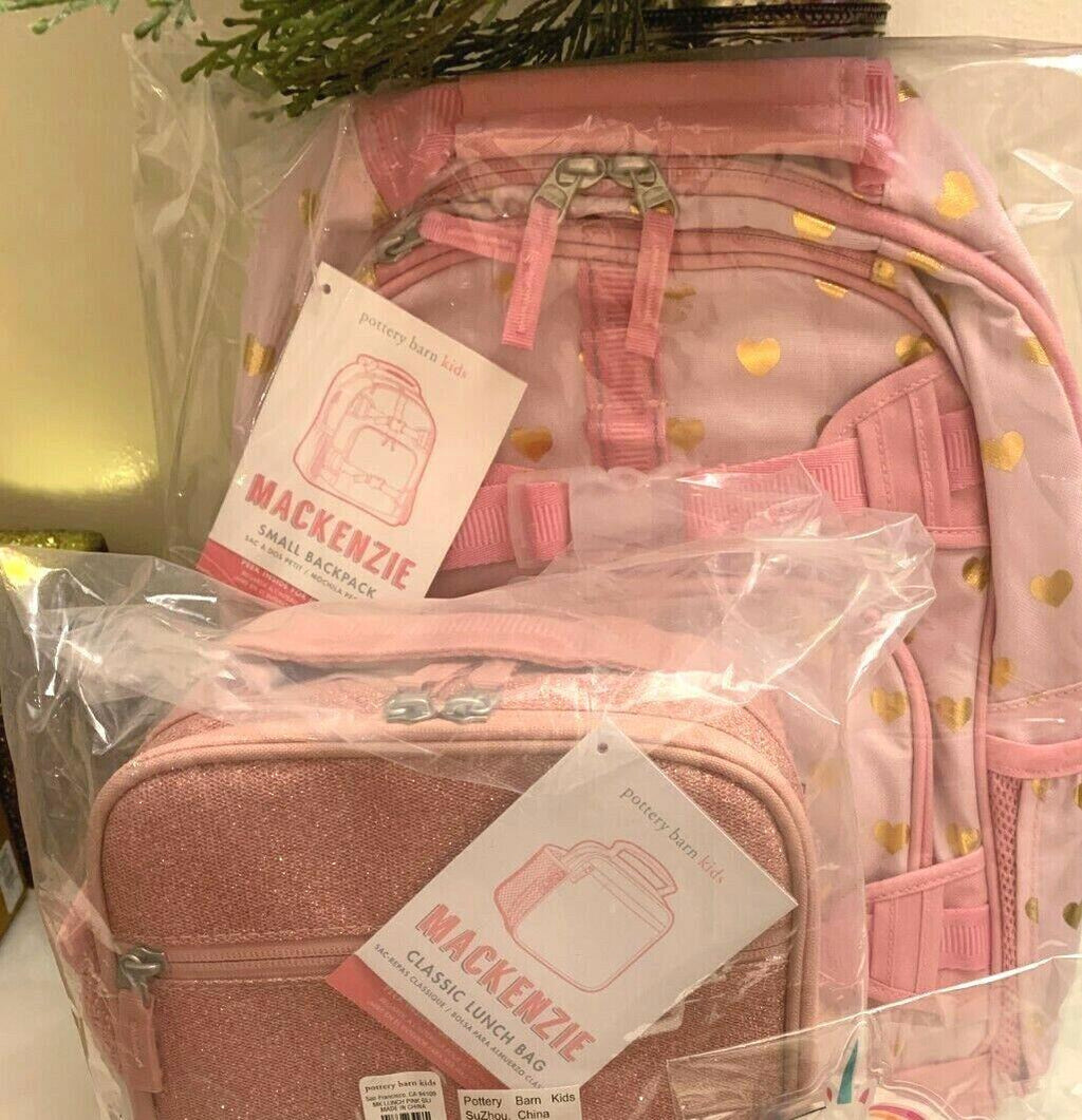 Pottery Barn school Disney travel Glitter bag BACKPACK Lunch Box princess girl .