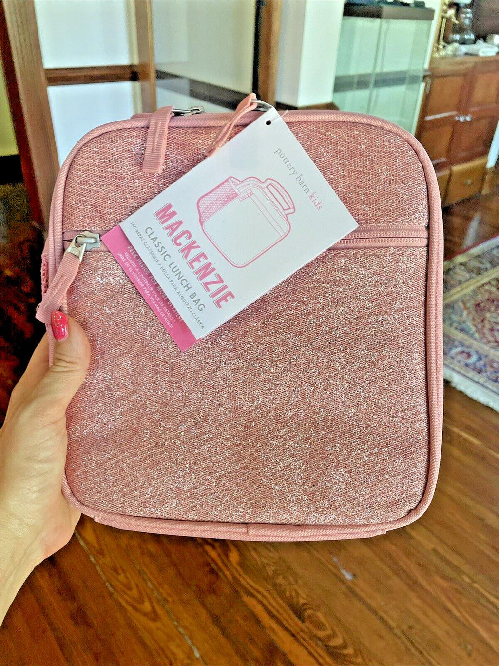 Pottery Barn school Disney travel Glitter bag BACKPACK Lunch Box princess girl .