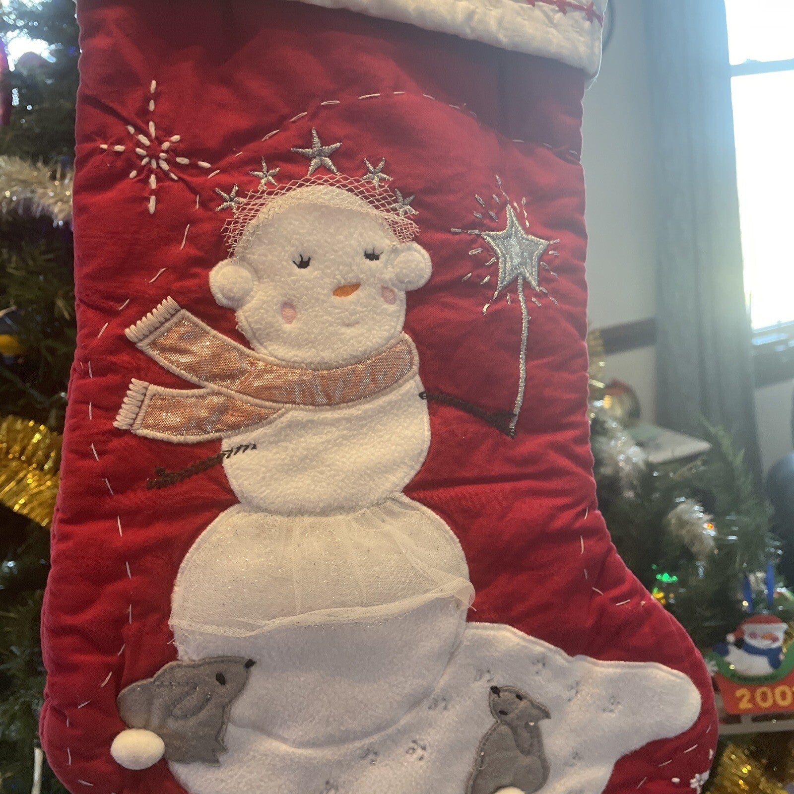 Pottery Barn Holiday Christmas stocking Snowman gift party disney school girl r