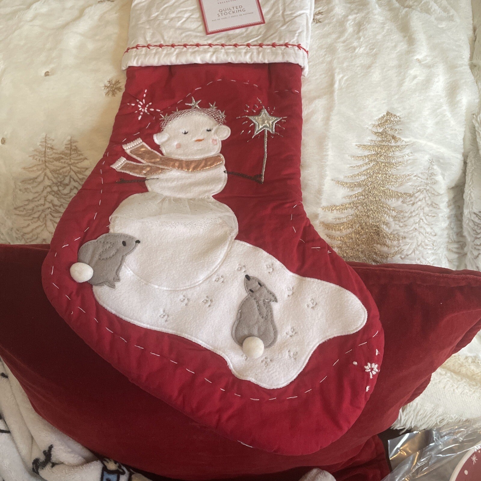 Pottery Barn Holiday Christmas stocking Snowman gift party disney school girl r
