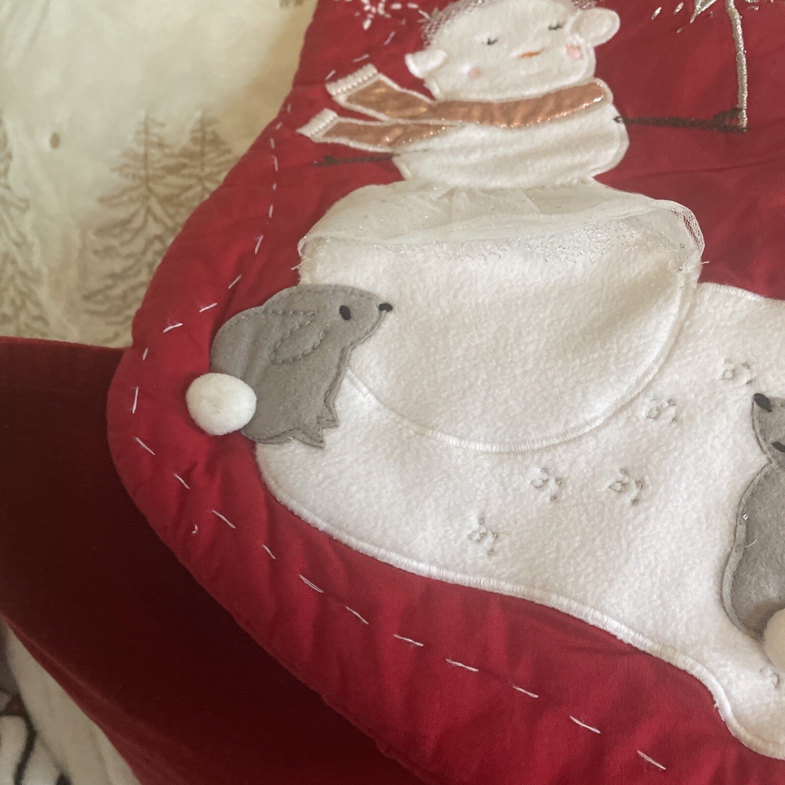 Pottery Barn Holiday Christmas stocking Snowman gift party disney school girl r