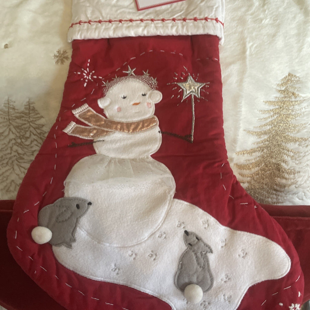 Pottery Barn Holiday Christmas stocking Snowman gift party disney school girl r