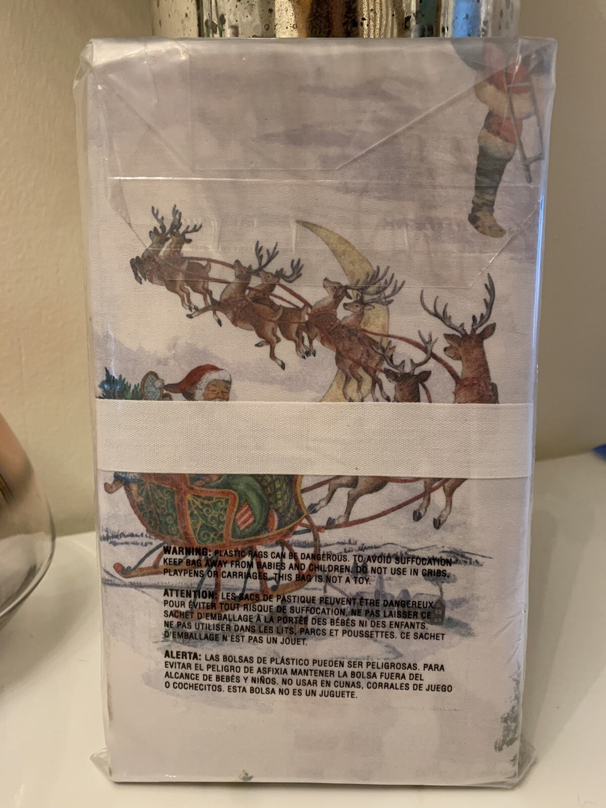 Pottery Barn Holiday Christmas Santa Nostalgic pillowcase Rudolph Kids Set 2 1