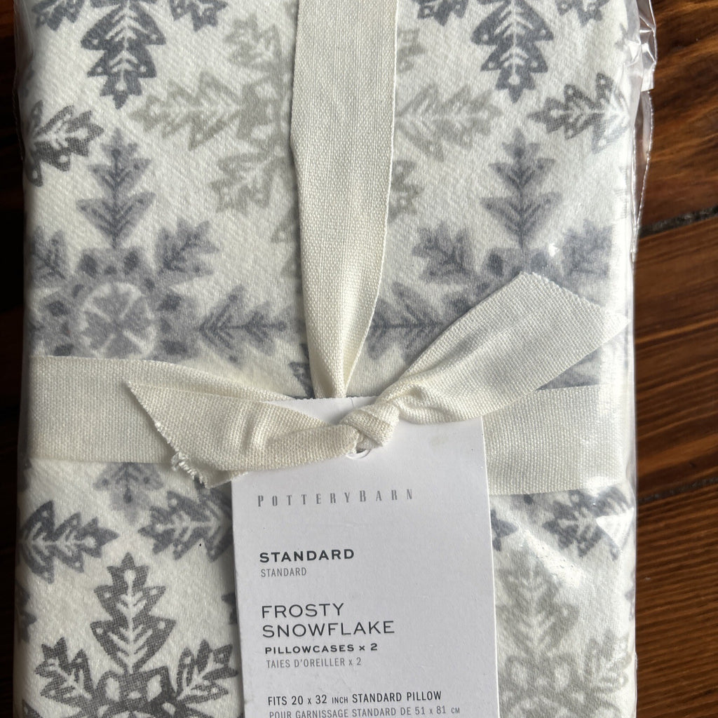 Pottery Barn pillowcase Holiday Christmas Winter Snowflake Disney SET 2 y