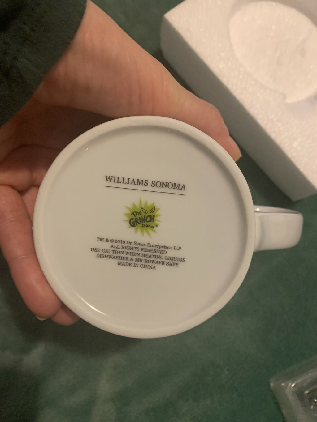 Disney Grinch Mug Christmas tree holiday gift Williams sonoma pottery barn kid '