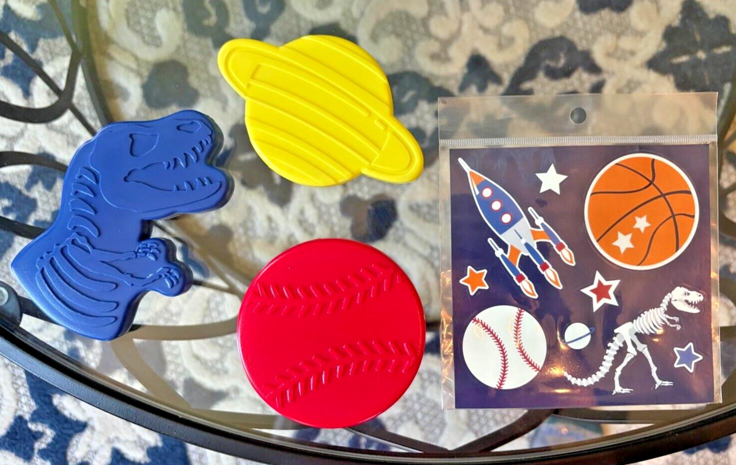 Pottery Barn School Disney Space Baseball Dinosaur ball star Jurassic boy ??  -