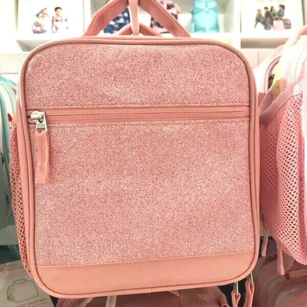 School Pottery barn kids LARGE BACKPACK LUNCH WATER Glitter Floral Bag Travel .