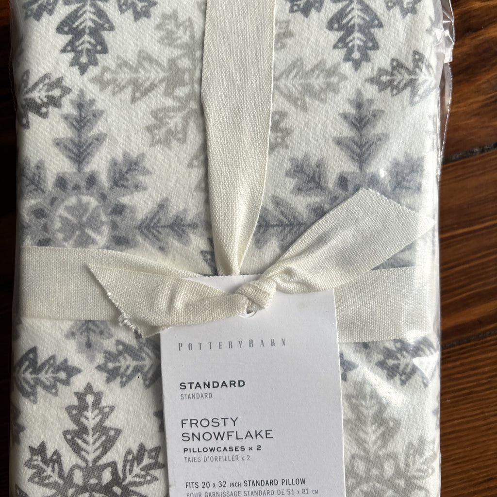 Pottery Barn pillowcase Holiday Christmas Winter Snowflake Disney SET 2 y