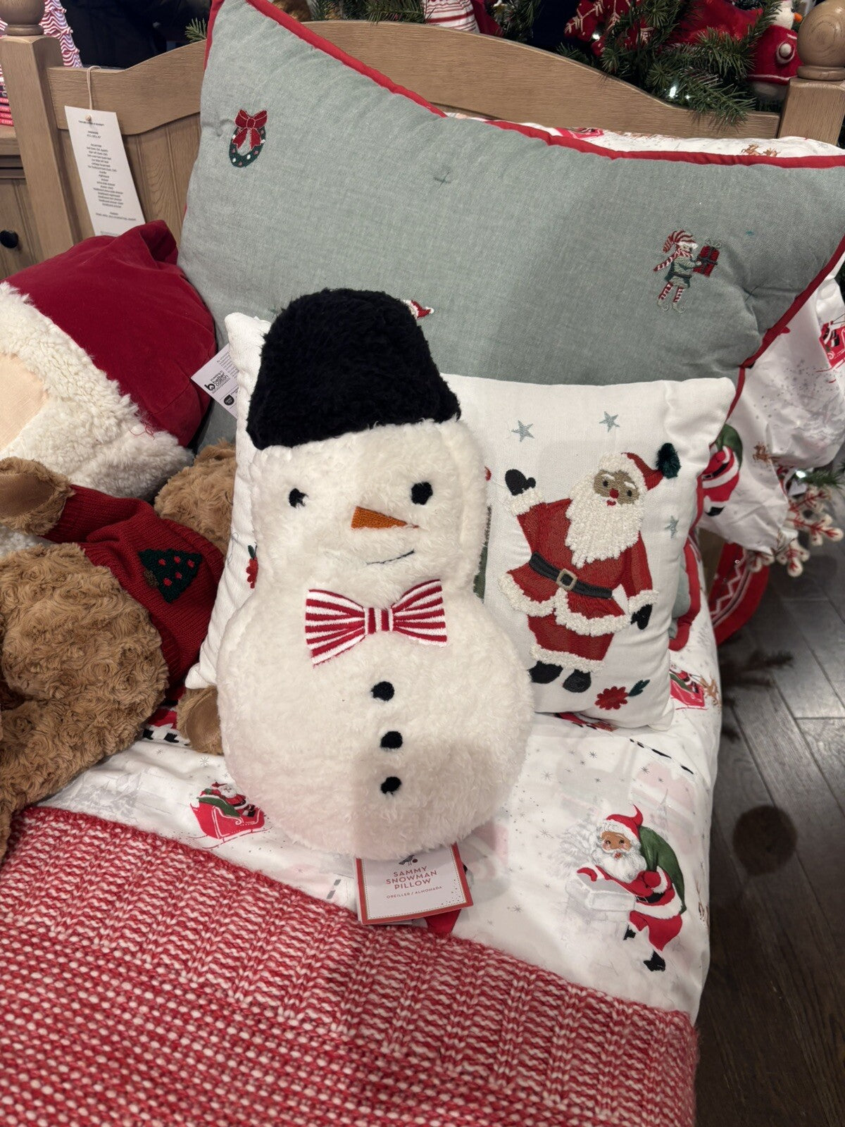 pottery barn Holiday Christmas ?? Snowman frosty pillow Disney kid gift party m